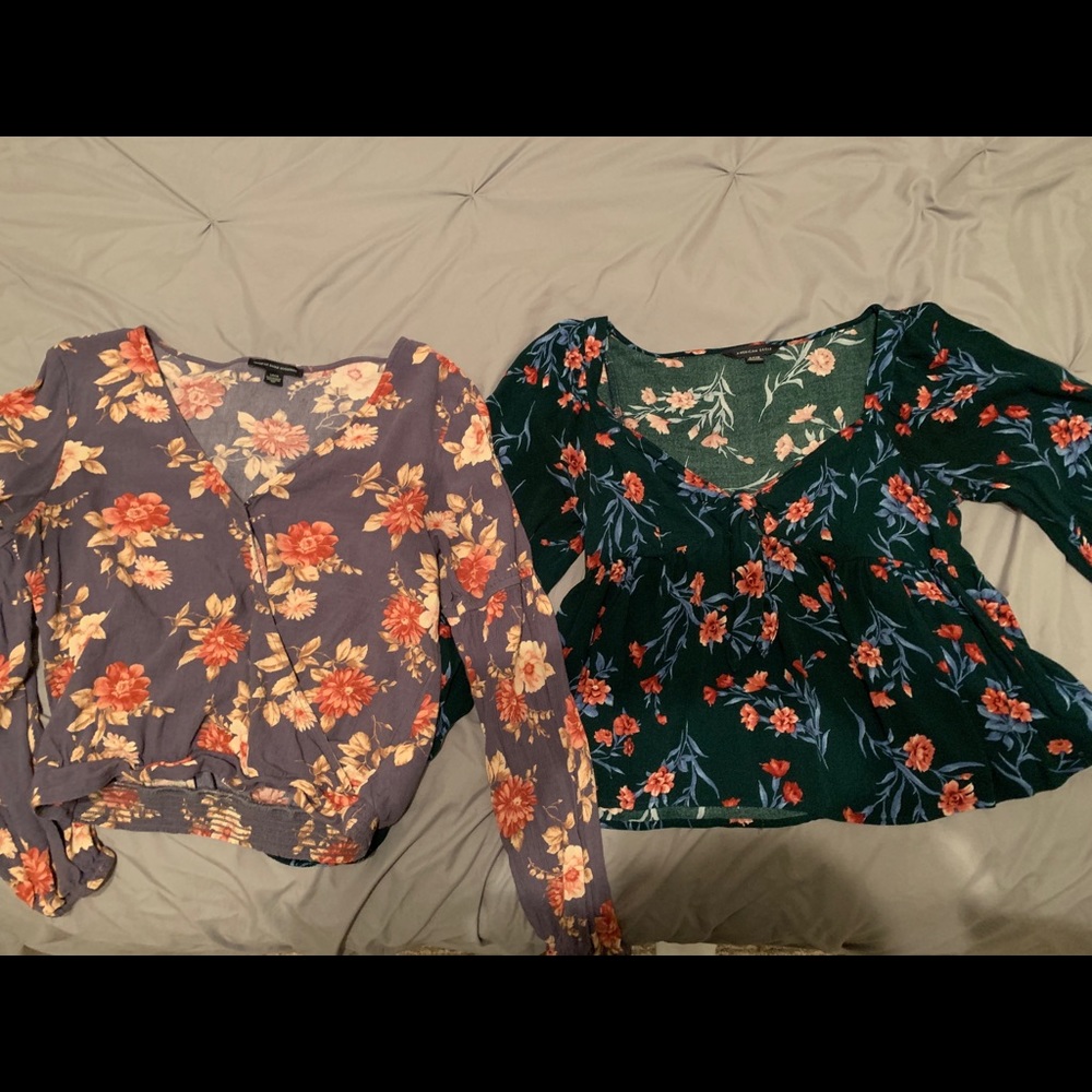 Two American eagle tops